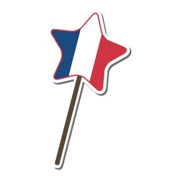 France flag pattern Lollipop candy star shape Stock Illustration