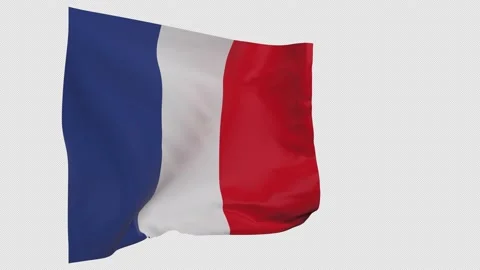 France flag on pole Stock Footage 148371489