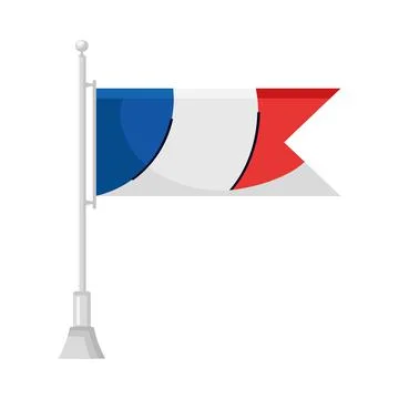 France flag in pole Stock Illustration