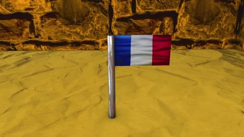 France Flag Post - Dolly Shot Video stock 271078428