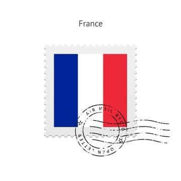 France Flag Postage Stamp Stock-Illustration