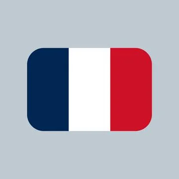 France Flag Rounded Rectangle Icon Grey Background 库存插图
