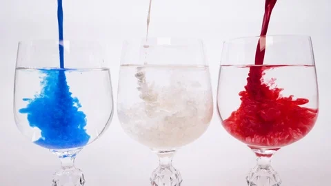 France flag Slow motion, French flag in glasses, Flag of France Stock Footage