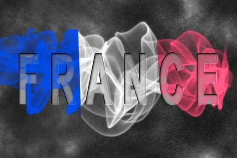 France Flag with Starry Background Stock Illustration