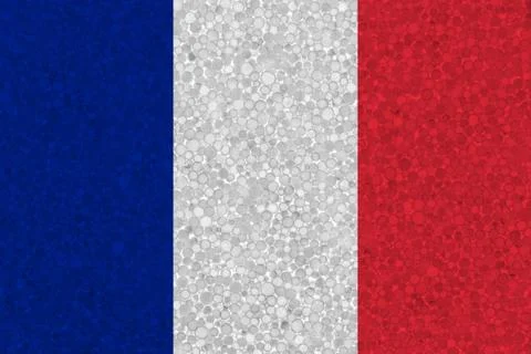 France flag on styrofoam texture Stock Illustration