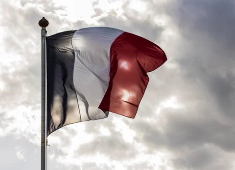France Flag Sun Clouds Stock Photos