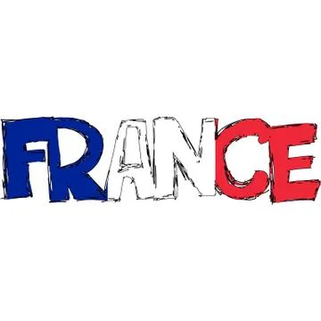 France flag text Stock Illustration