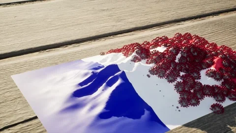 France Flag - Virus Growth Video stock 320256751
