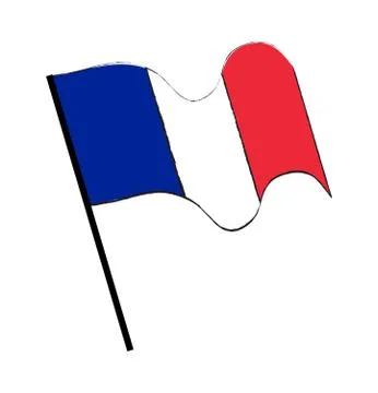 France flag wave  vector design isolated on white background Stock Illustration