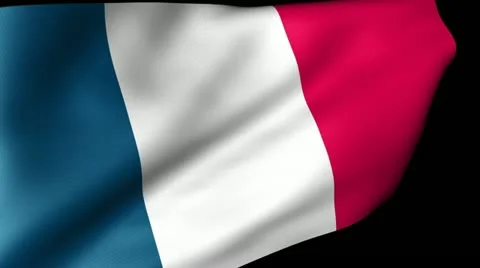 France Flag Waving Stock Footage 12205295