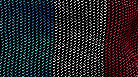 France flag is waving in the wind, consisting of choice's symbols. Video stock 69788079