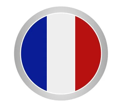 France flag on white background Stock Illustration