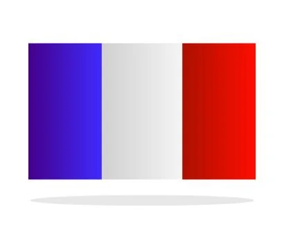 France flag on white background Stock Illustration