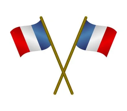 France flag on white background Stock Illustration