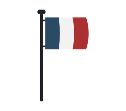 France flag on white background Stock Illustration