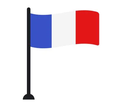 France flag on white background Stock Illustration
