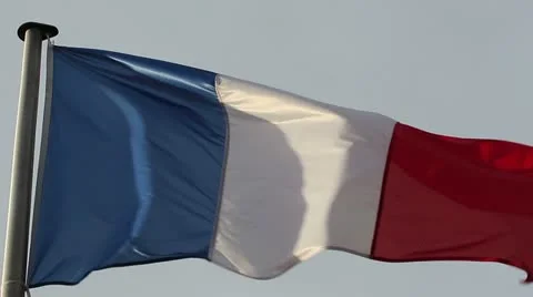 France flag in the wind 库存影片 18193852
