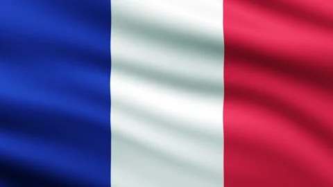 France flag in the wind full screen background animation Stock Footage 264410240