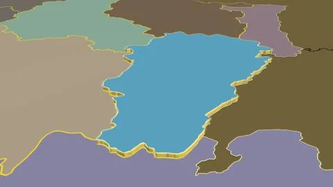 France - Franche-Comte extruded on solid map Stock Illustration