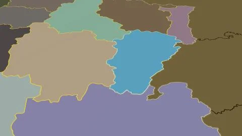 France - Franche-Comte outlined on solid map Stock Illustration