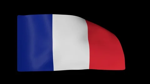 France Full Flag plus Alpha Channel Video stock 87240699