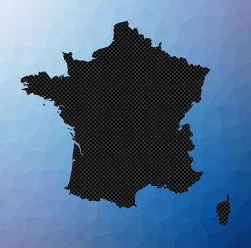 France geometric map. Stencil shape of France in low poly style. Powerful c.. Stock Illustration