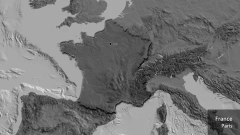 France on the globe. Bevel. Bilevel. Labels Stock Footage 321786729