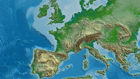 France on the globe. Bevel. Physical. Labels Stock Footage 342512317