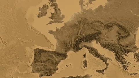 France on the globe. Glow. Sepia elevation. Labels Stock Footage 337783721