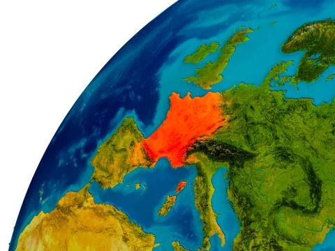France on globe Stock Illustration