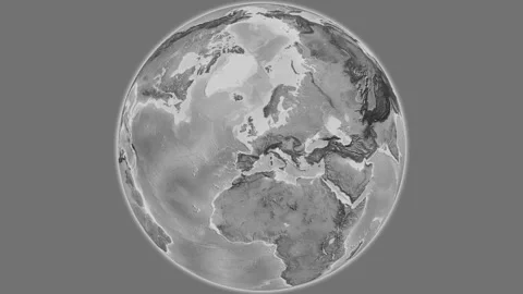 France on the globe. Outline. Grayscale. No labels Stock Footage 327465985