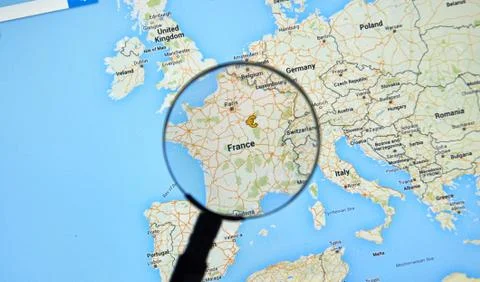France on Google Maps Stock Photos
