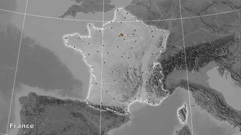 France, grayscale elevation - composition Illustrazione stock