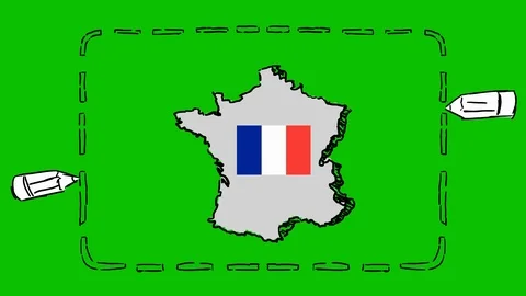 France - Hand-Drawn Animation - rectangle white Stock Footage 97988889