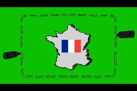 France - Hand-Drawn Animation - rectangle black Stock Footage 98004953