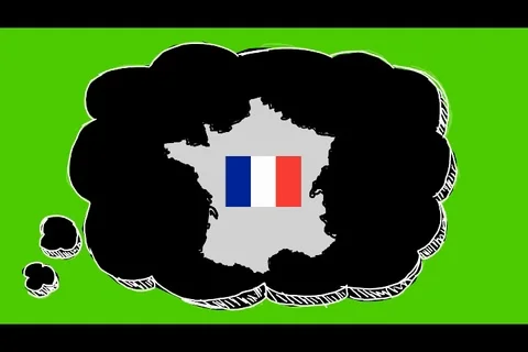 France - Hand-Drawn Animation - thinking bubble black Stock Footage 98005014
