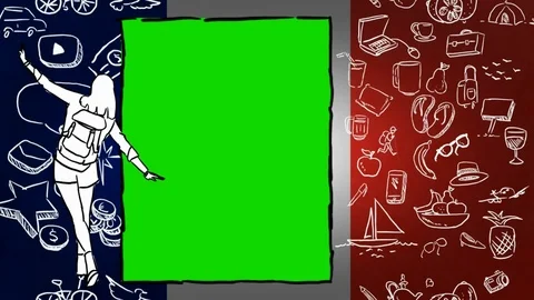 France - Hand-drawn - Flag Loop - Illustration Stock Footage 90613245