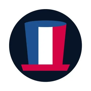 France hat block and flat style icon vector design 스톡 일러스트