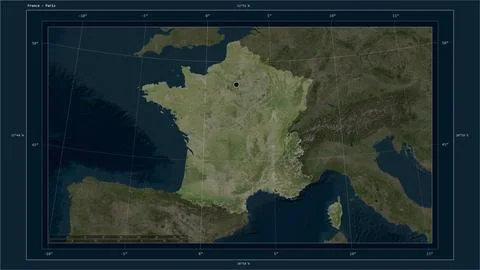 France highlighted - composition. High-res satellite Illustrazione stock