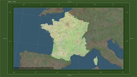 France highlighted - composition. Topo German Illustrazione stock