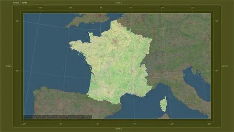 France highlighted - composition. Topo standard Illustrazione stock