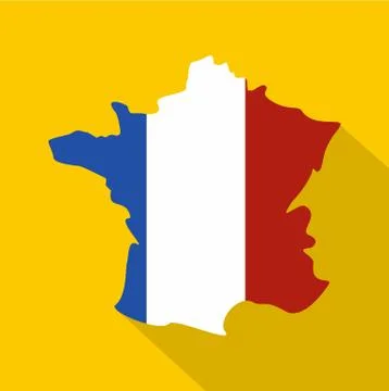 France icon, flat style Illustrazione stock