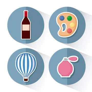 France icon set Illustrazione stock