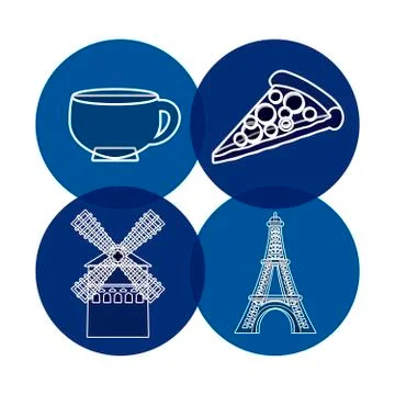 France icon set Illustration