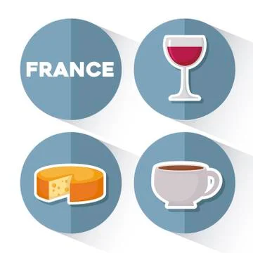 France icon set Illustrazione stock