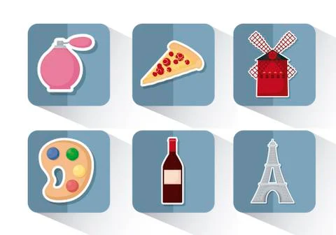 France icon set Illustrazione stock