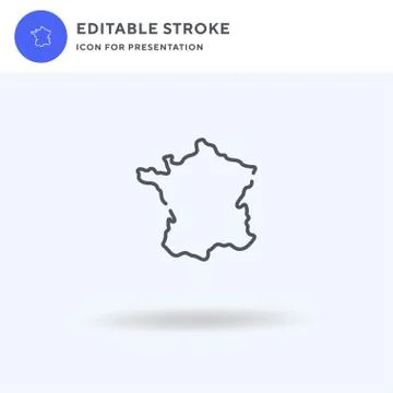 France icon vector, filled flat sign, solid pictogram isolated on white, logo Stock Illustration