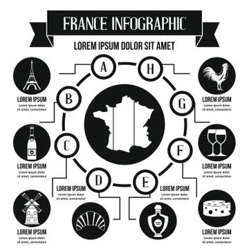 France infographic concept, simple style 스톡 일러스트