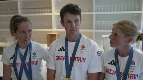 France: Interview GB Eventing Team gold medalists Video stock 280482530