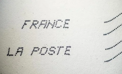France La Poste text printed by dot matrix printer Fotos de archivo